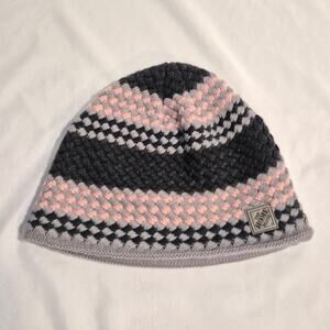 Vintage 2013 Home Depot "Do-It-Herself" Striped Beanie - Pink & Grey Workwear